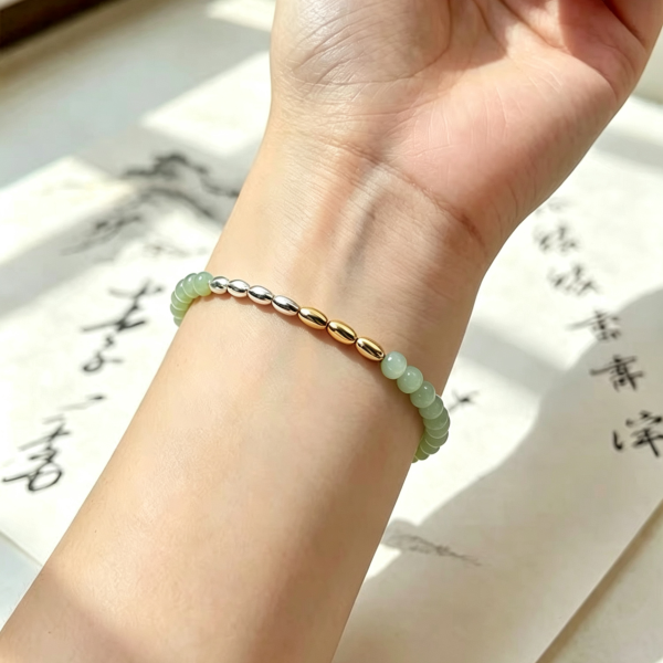 Handcrafted  Green Aventurine "Wood Element" Bracelet
